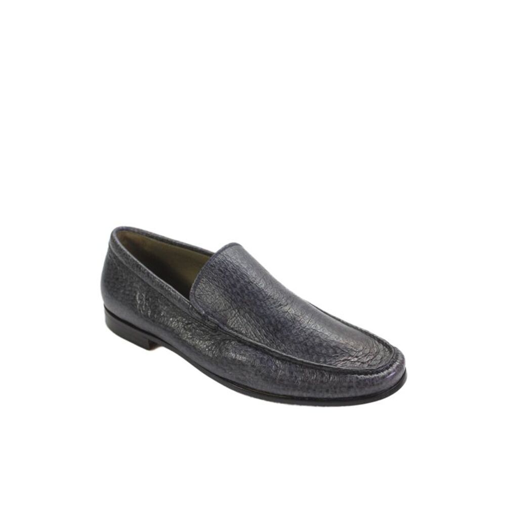 Tardini Mens Textured Genuine French Calf Loafers Shoes Black Size 8